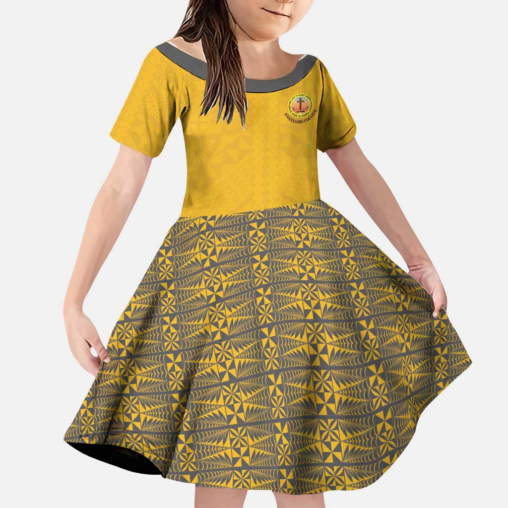 Tonga Anastasis College Family Matching Puletasi and Hawaiian Shirt Tongan Ngatu Kupesi Pattern - Polynesian Pride
