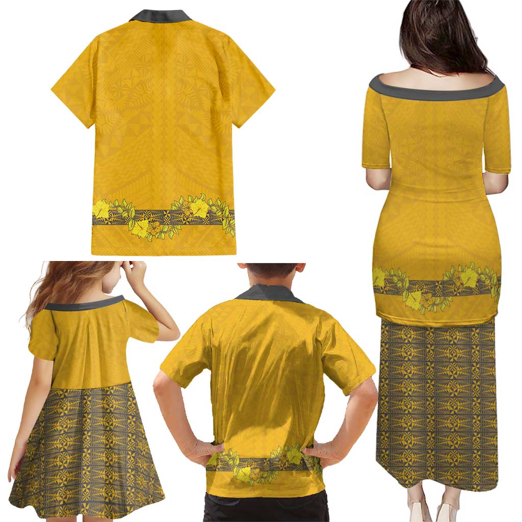 Tonga Anastasis College Family Matching Puletasi and Hawaiian Shirt Tongan Ngatu Kupesi Pattern - Polynesian Pride