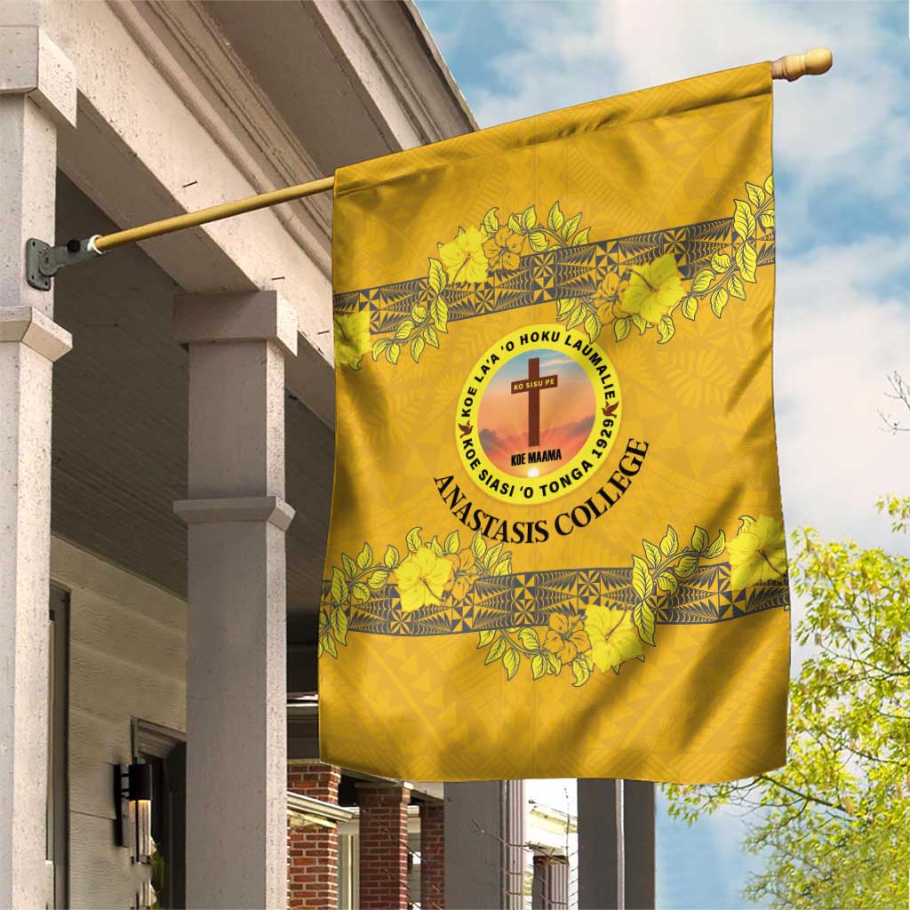 Tonga Anastasis College Garden Flag Tongan Ngatu Kupesi Pattern - Polynesian Pride