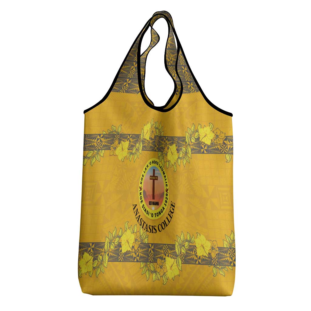 Tonga Anastasis College Grocery Bag Tongan Ngatu Kupesi Pattern - Polynesian Pride