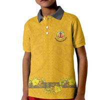 Tonga Anastasis College Kid Polo Shirt Tongan Ngatu Kupesi Pattern - Polynesian Pride
