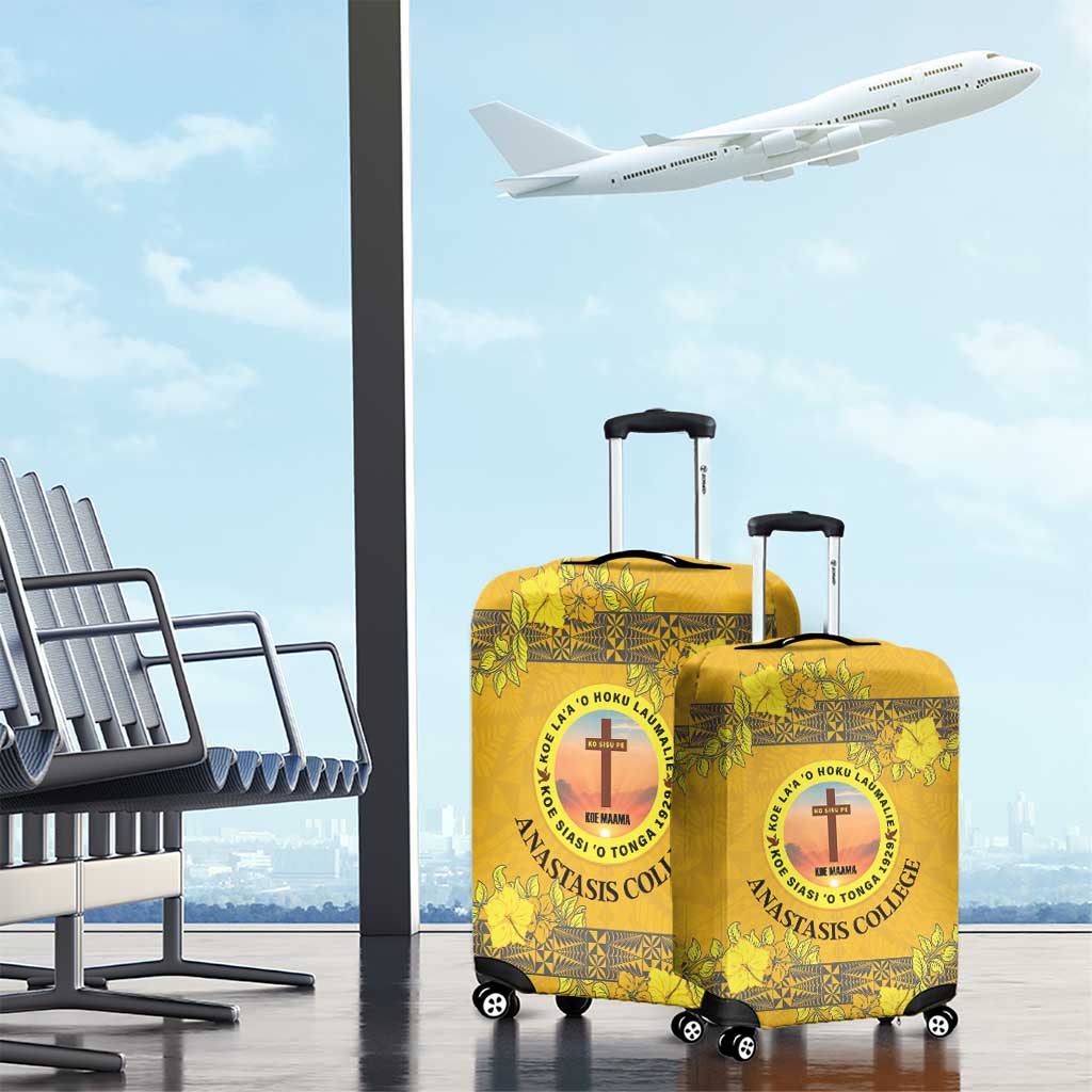 Tonga Anastasis College Luggage Cover Tongan Ngatu Kupesi Pattern LT05 - Polynesian Pride