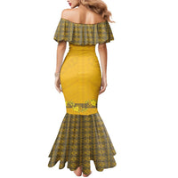 Tonga Anastasis College Mermaid Dress Tongan Ngatu Kupesi Pattern - Polynesian Pride