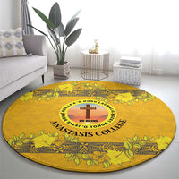 Tonga Anastasis College Round Carpet Tongan Ngatu Kupesi Pattern - Polynesian Pride
