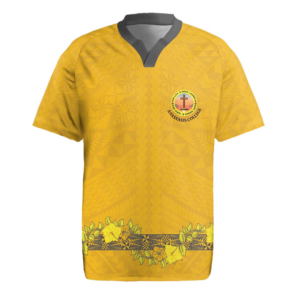 Tonga Anastasis College Rugby Jersey Tongan Ngatu Kupesi Pattern - Polynesian Pride