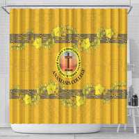 Tonga Anastasis College Shower Curtain Tongan Ngatu Kupesi Pattern - Polynesian Pride