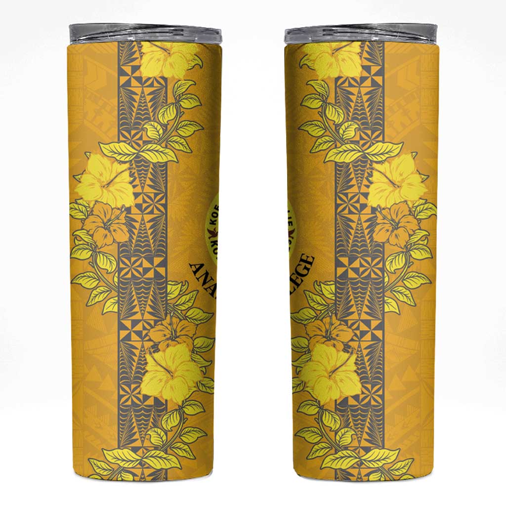 Tonga Anastasis College Skinny Tumbler Tongan Ngatu Kupesi Pattern - Polynesian Pride
