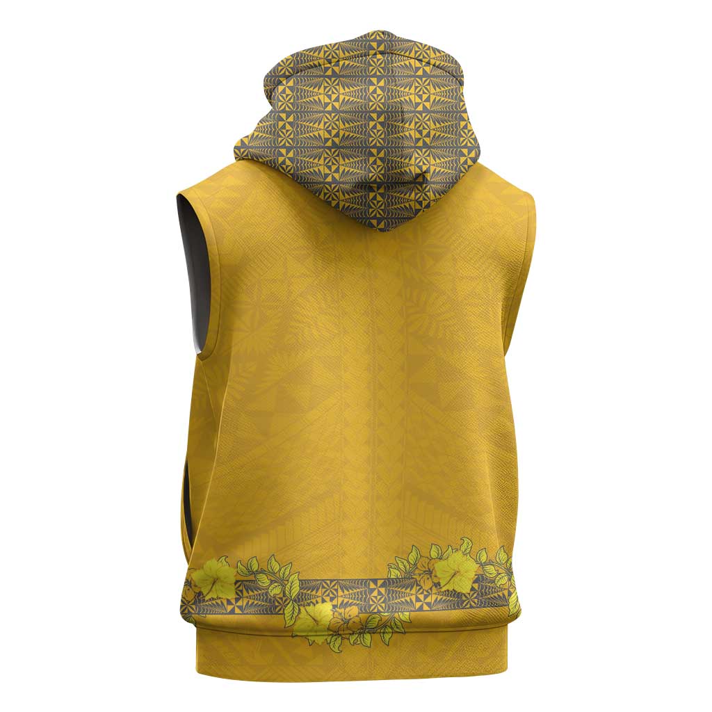 Tonga Anastasis College Sleeveless Zip Hoodie Tongan Ngatu Kupesi Pattern LT05 - Polynesian Pride