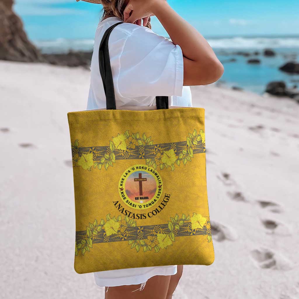 Tonga Anastasis College Tote Bag Tongan Ngatu Kupesi Pattern - Polynesian Pride