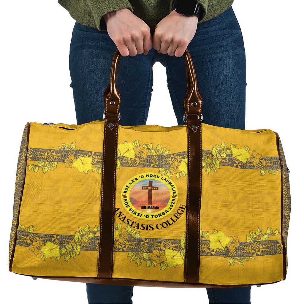 Tonga Anastasis College Travel Bag Tongan Ngatu Kupesi Pattern - Polynesian Pride