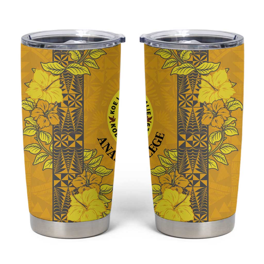 Tonga Anastasis College Tumbler Cup Tongan Ngatu Kupesi Pattern - Polynesian Pride
