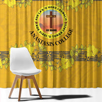 Tonga Anastasis College Window Curtain Tongan Ngatu Kupesi Pattern LT05 - Polynesian Pride