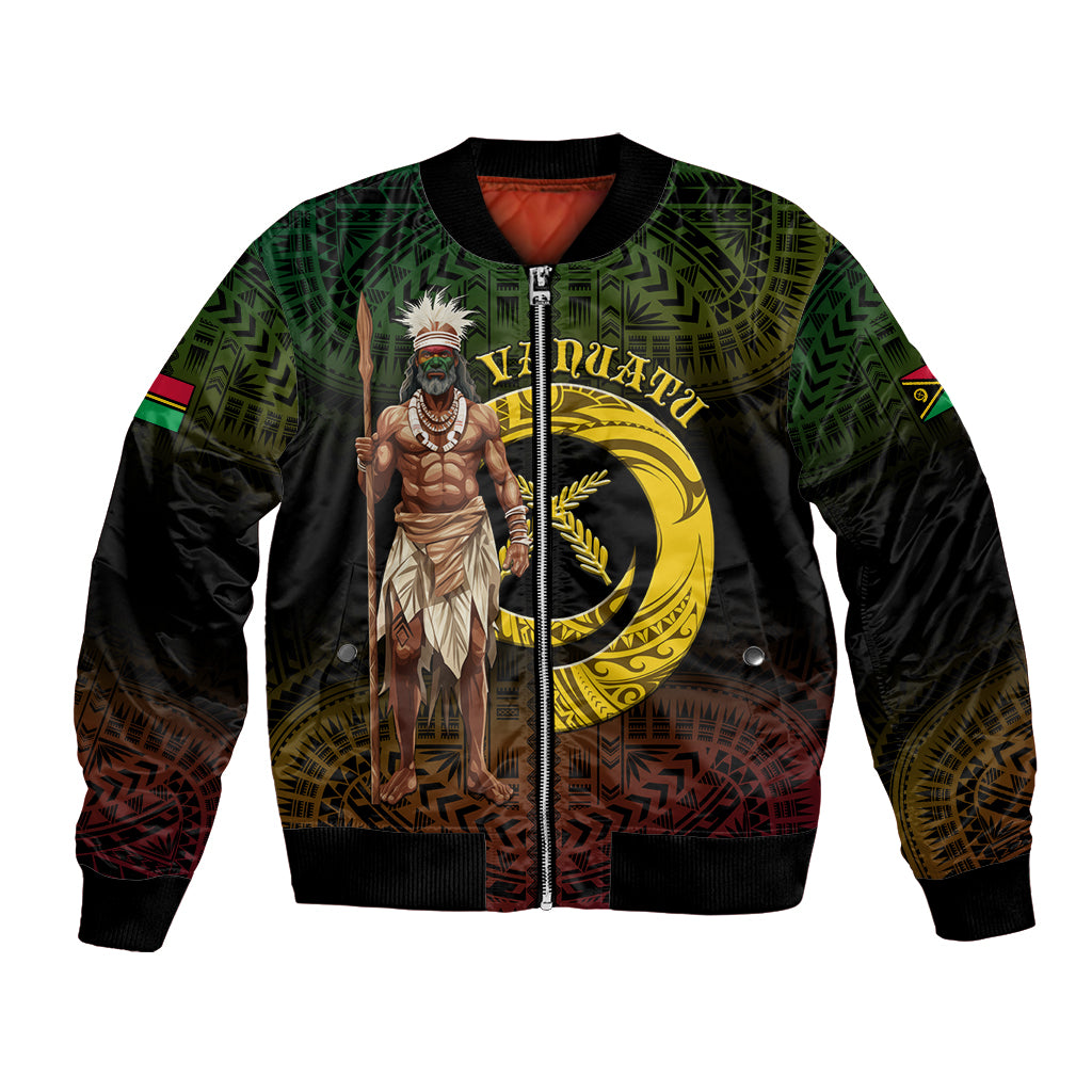 Personalised Vanuatu Custom Chiefs Day Bomber Jacket Pig Tusk Simple Style LT05 Unisex Black - Polynesian Pride