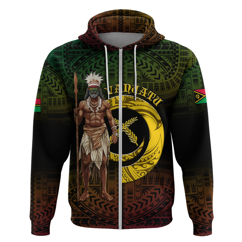 Personalised Vanuatu Custom Chiefs Day Hoodie Pig Tusk Simple Style LT05 Zip Hoodie Black - Polynesian Pride
