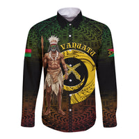 Personalised Vanuatu Custom Chiefs Day Long Sleeve Button Shirt Pig Tusk Simple Style LT05 Unisex Black - Polynesian Pride