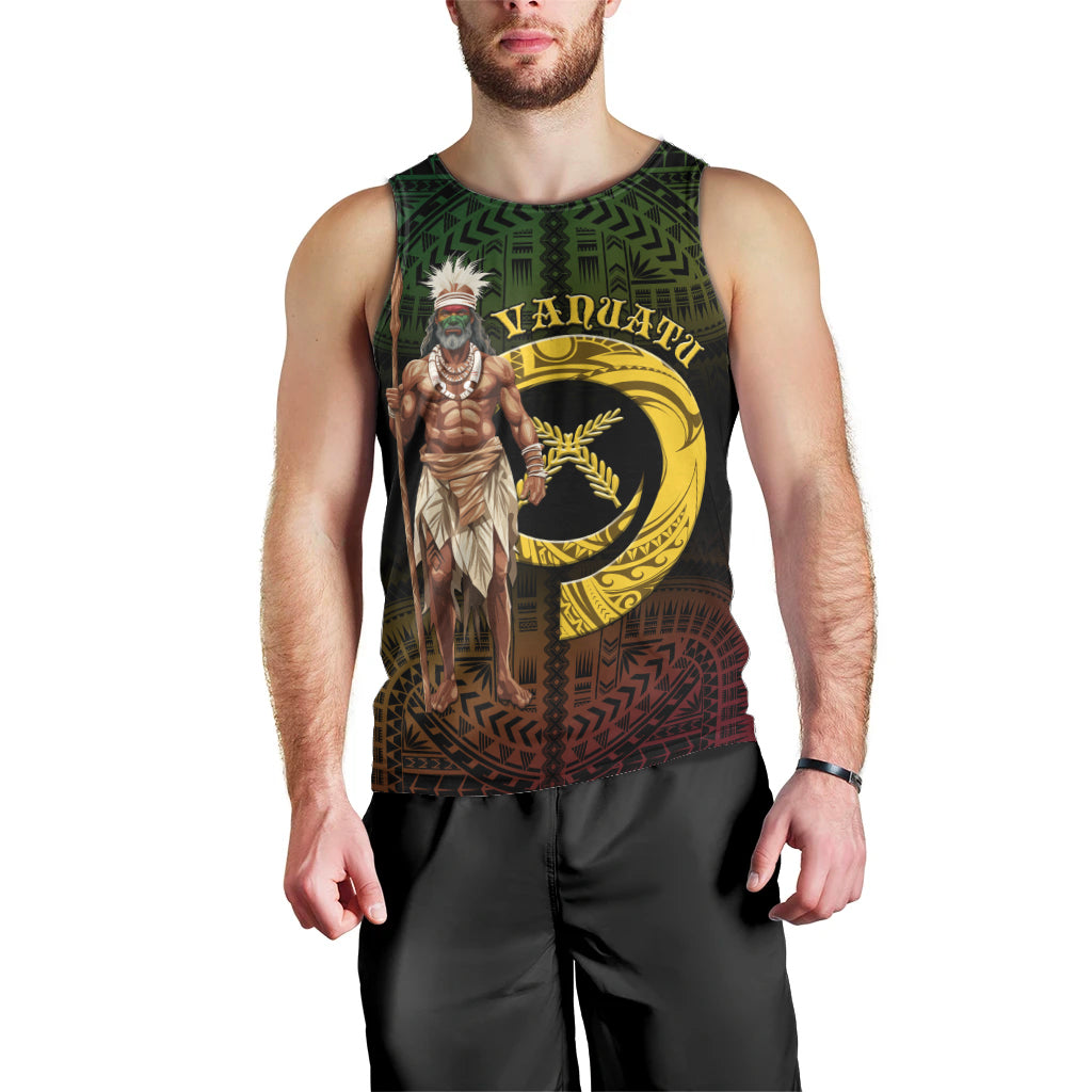 Personalised Vanuatu Custom Chiefs Day Men Tank Top Pig Tusk Simple Style LT05 - Polynesian Pride
