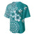Cook Islands Baseball Jersey Teal Hibiscus And Stars