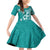 Cook Islands Family Matching Off Shoulder Short Dress and Hawaiian Shirt Teal Hibiscus And Stars