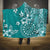 Cook Islands Hooded Blanket Teal Hibiscus And Stars