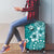 Cook Islands Luggage Cover Teal Hibiscus And Stars