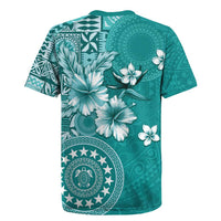 Cook Islands Rugby Jersey Teal Hibiscus And Stars