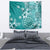 Cook Islands Tapestry Teal Hibiscus And Stars