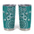Cook Islands Tumbler Cup Teal Hibiscus And Stars