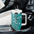 Cook Islands Tumbler With Handle Teal Hibiscus And Stars