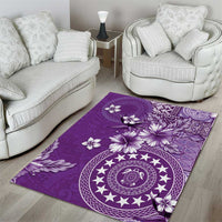Cook Islands Area Rug Purple Hibiscus And Stars