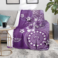 Cook Islands Blanket Purple Hibiscus And Stars