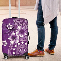 Cook Islands Luggage Cover Purple Hibiscus And Stars
