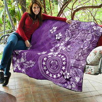 Cook Islands Quilt Purple Hibiscus And Stars