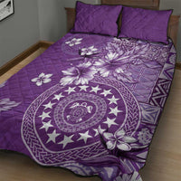 Cook Islands Quilt Bed Set Purple Hibiscus And Stars