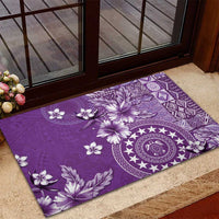 Cook Islands Rubber Doormat Purple Hibiscus And Stars