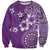 Cook Islands Sweatshirt Purple Hibiscus And Stars