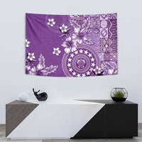 Cook Islands Tapestry Purple Hibiscus And Stars