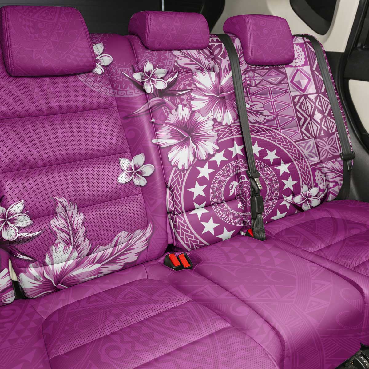 Cook Islands Back Car Seat Cover Fandango Hibiscus And Stars