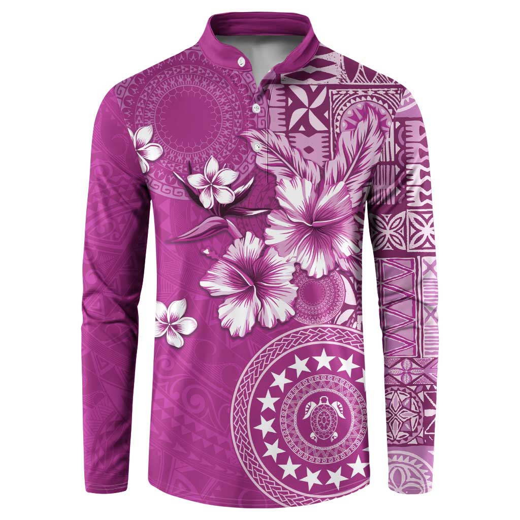 Cook Islands Button Sweatshirt Fandango Hibiscus And Stars