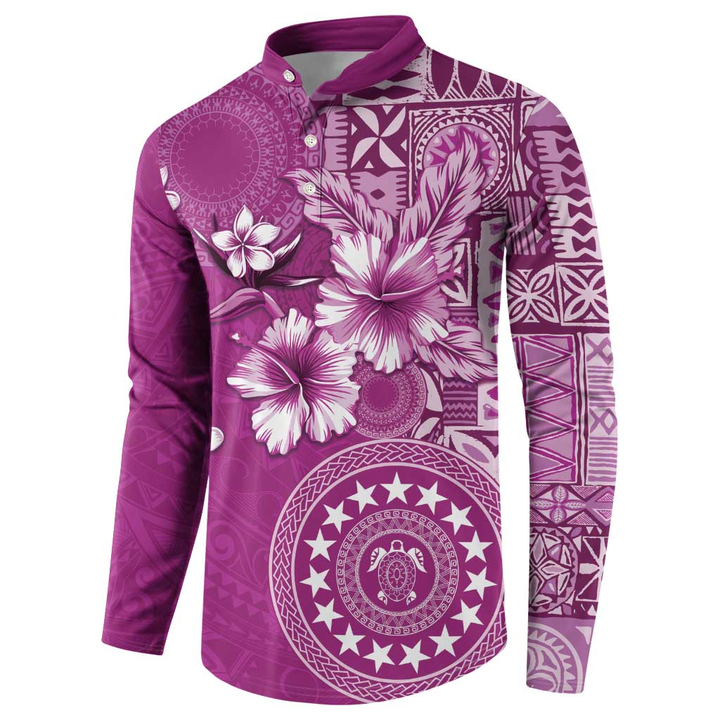 Cook Islands Button Sweatshirt Fandango Hibiscus And Stars