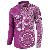 Cook Islands Button Sweatshirt Fandango Hibiscus And Stars