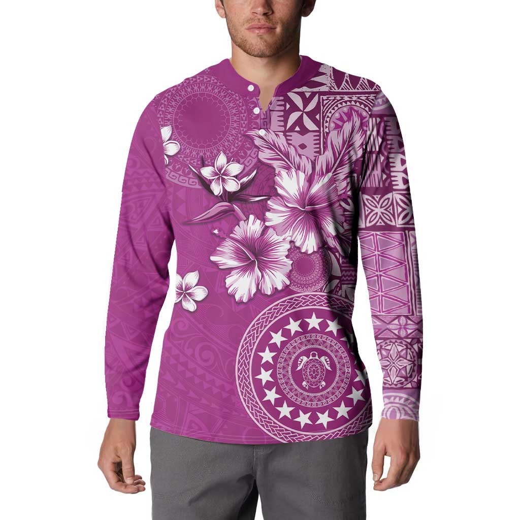 Cook Islands Button Sweatshirt Fandango Hibiscus And Stars