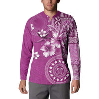 Cook Islands Button Sweatshirt Fandango Hibiscus And Stars