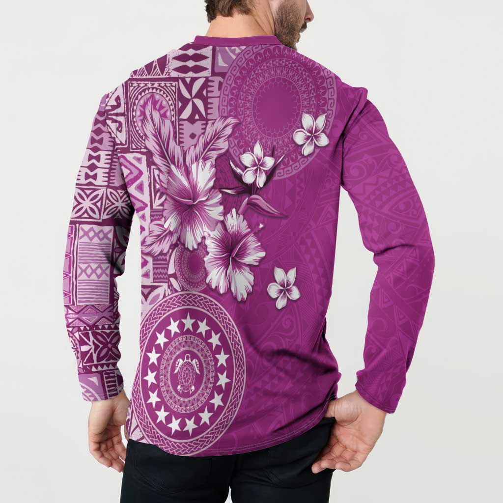 Cook Islands Button Sweatshirt Fandango Hibiscus And Stars