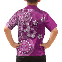 Cook Islands Kid Hawaiian Shirt Fandango Hibiscus And Stars