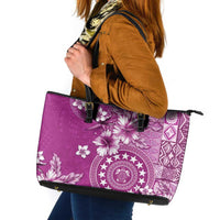 Cook Islands Leather Tote Bag Fandango Hibiscus And Stars