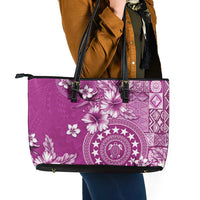 Cook Islands Leather Tote Bag Fandango Hibiscus And Stars