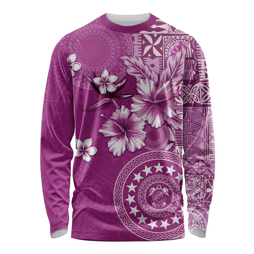 Cook Islands Long Sleeve Shirt Fandango Hibiscus And Stars
