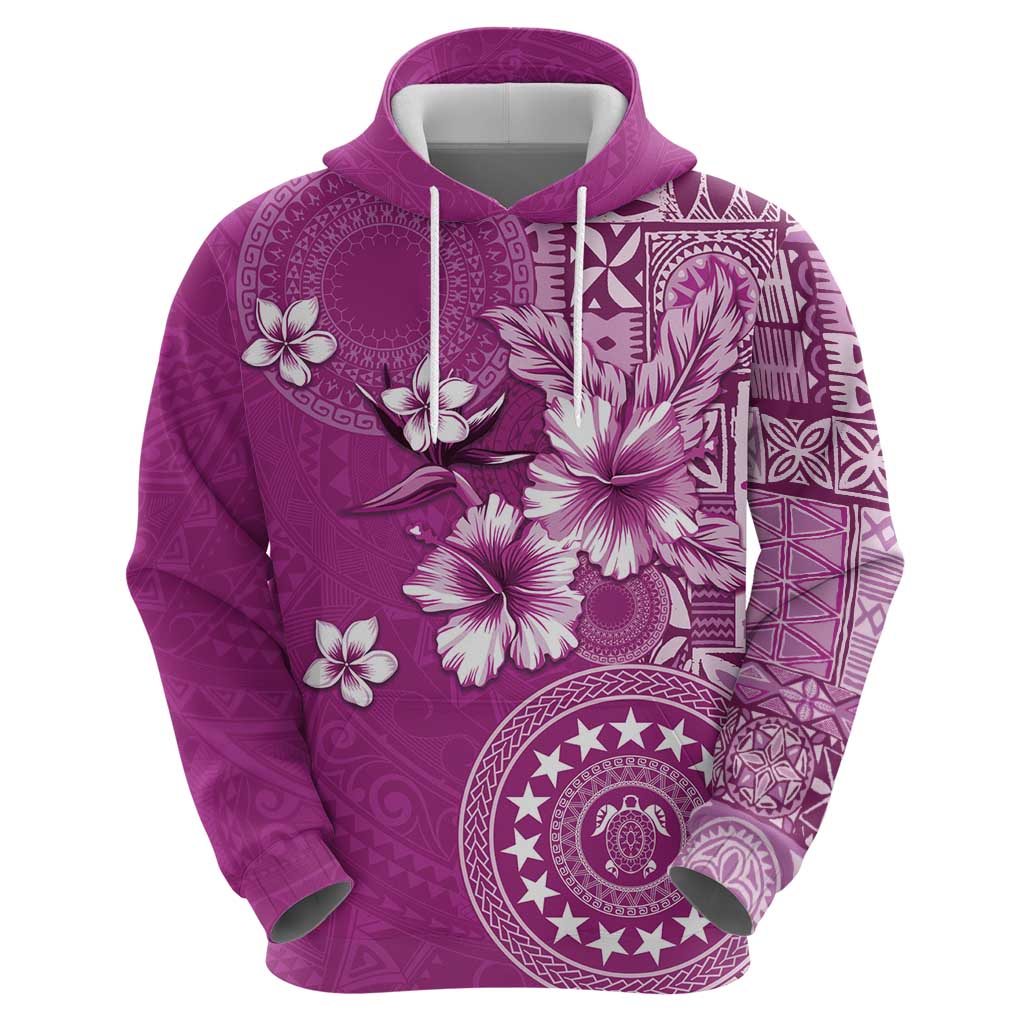 Cook Islands Zip Hoodie Fandango Hibiscus And Stars