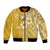 Cook Islands Bomber Jacket Yellow Hibiscus And Stars