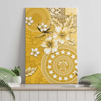 Cook Islands Canvas Wall Art Yellow Hibiscus And Stars